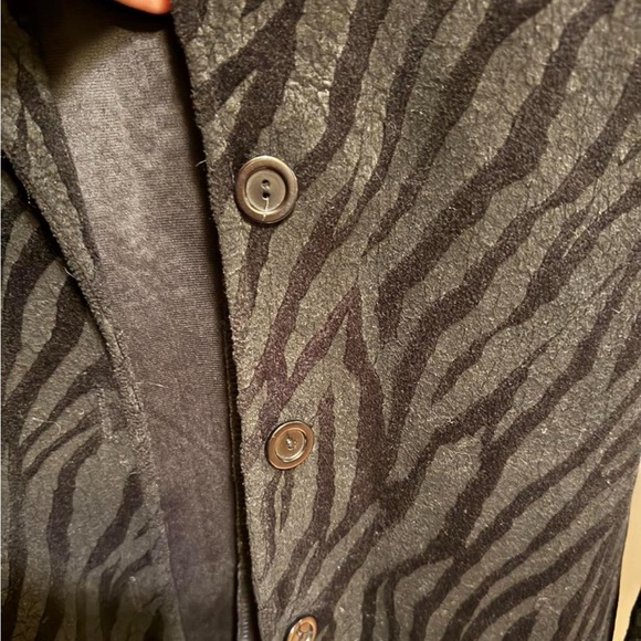 Vintage Forever 21 Black Zebra Print Trench Coat / blazer medium Y2K - Picture 4 of 7